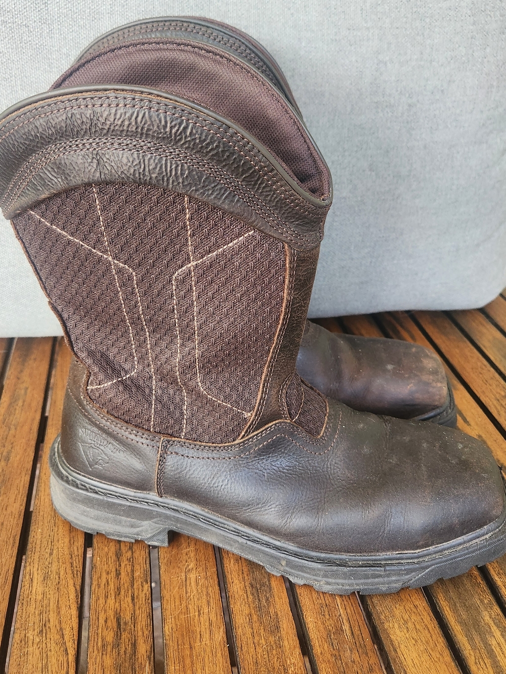 Men's Herman Survivors Brown Leather Steel Toe Work Boots Size 10 Pull On Work